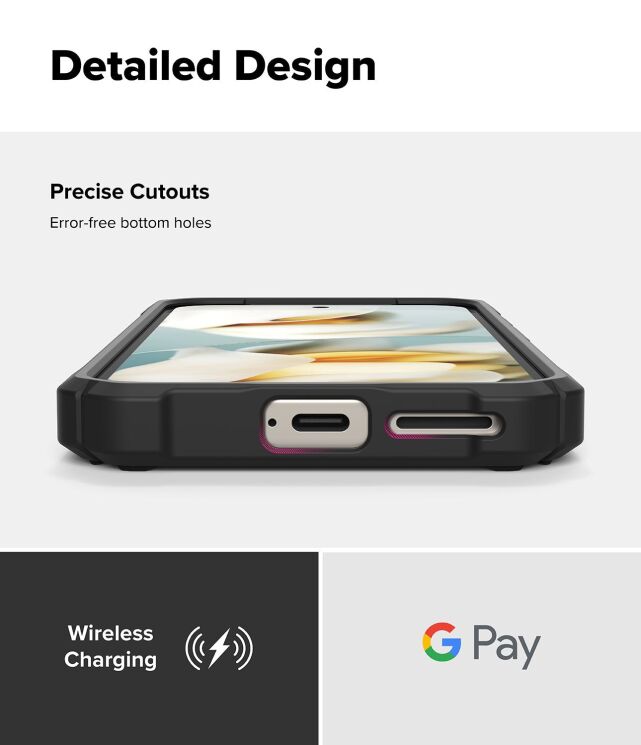 Захисний чохол Ringke Rugged Gear для Google Pixel 9a (8800293853411) - Black: фото 9 з 11