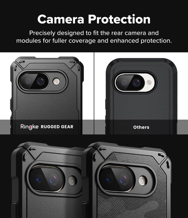 Захисний чохол Ringke Rugged Gear для Google Pixel 9a (8800293853411) - Black: фото 6 з 11