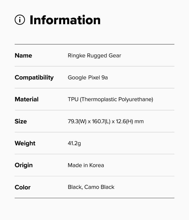 Захисний чохол Ringke Rugged Gear для Google Pixel 9a (8800293853411) - Black: фото 11 з 11