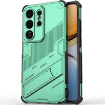 Защитный чехол с подставкой Deexe Bibercas для Samsung Galaxy S26 Ultra - Green: фото 1 из 6