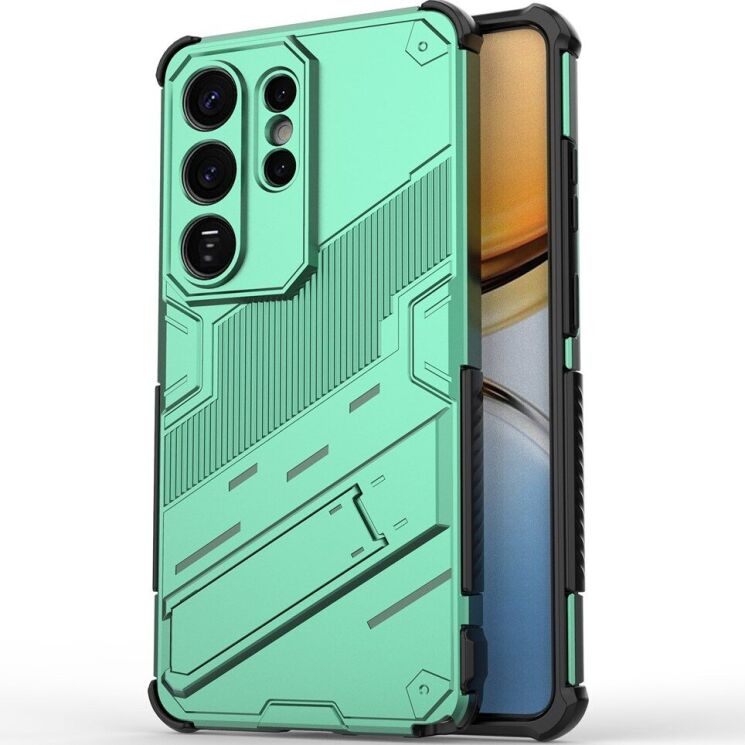 Защитный чехол с подставкой Deexe Bibercas для Samsung Galaxy S26 Ultra - Green: фото 1 из 6