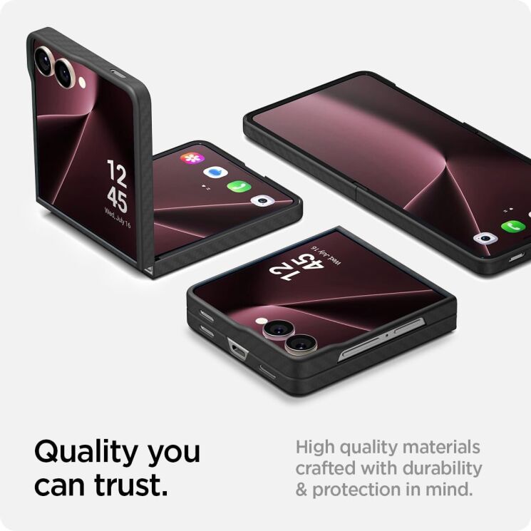 Защитный чехол Spigen (SGP) AirSkin Aramid для Samsung Galaxy Flip 7 (ACS09564) - Black: фото 21 из 22
