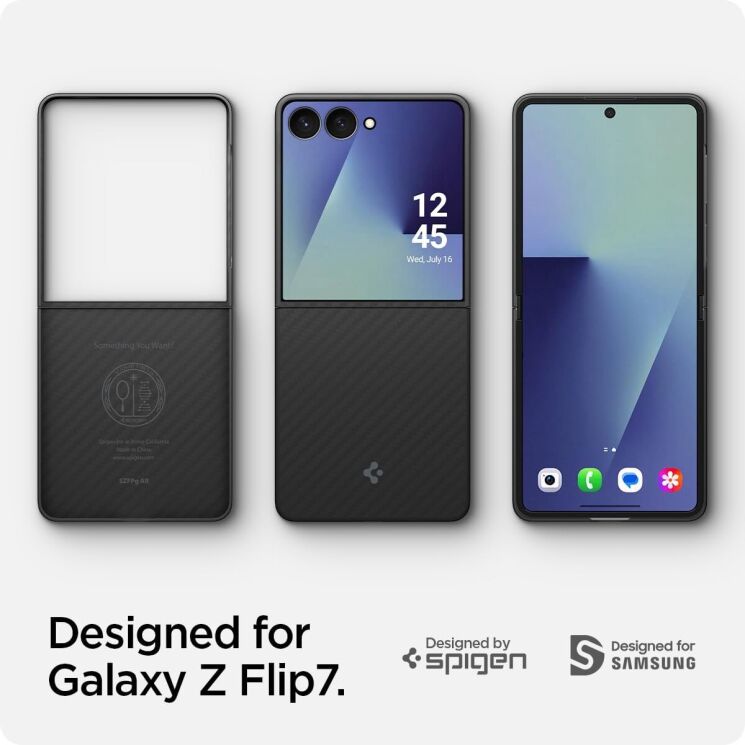 Защитный чехол Spigen (SGP) AirSkin Aramid для Samsung Galaxy Flip 7 (ACS09564) - Black: фото 16 из 22