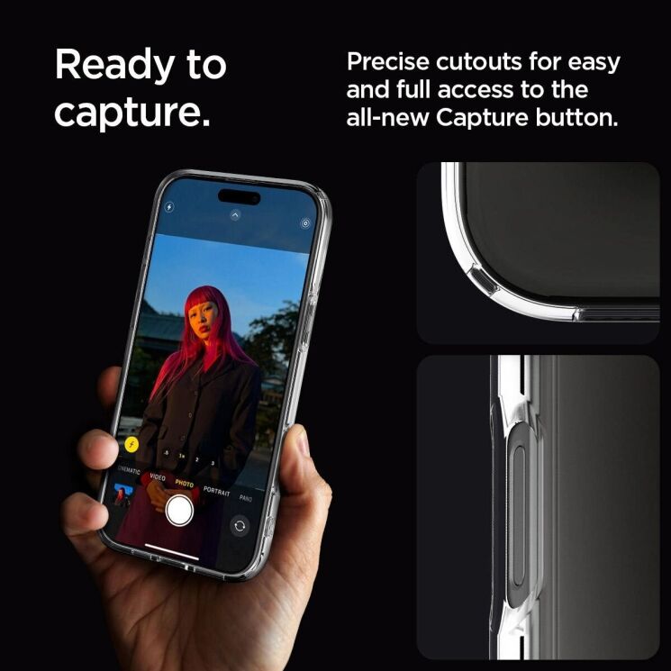 Защитный чехол Spigen (SGP) Crystal Hybrid для Apple iPhone 16 Pro Max (ACS08028) - Crystal Clear: фото 11 из 13