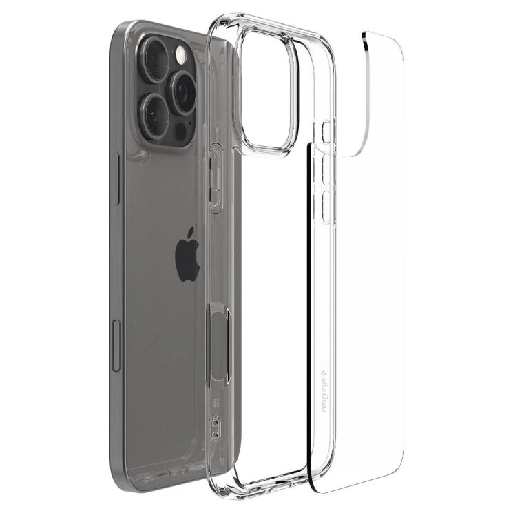 Защитный чехол Spigen (SGP) Crystal Hybrid для Apple iPhone 16 Pro Max (ACS08028) - Crystal Clear: фото 7 из 13