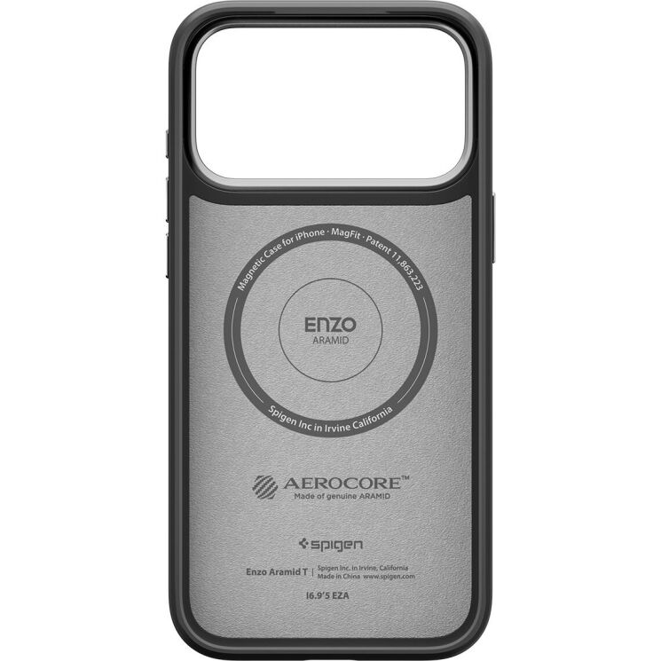 Защитный чехол Spigen Enzo Aramid T (MagFit) для iPhone 17 Pro Max (ACS09905) - Black Silver: фото 7 из 16
