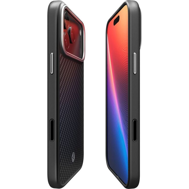 Защитный чехол Spigen Enzo Aramid T (MagFit) для iPhone 17 Pro Max (ACS09905) - Black Silver: фото 5 из 16