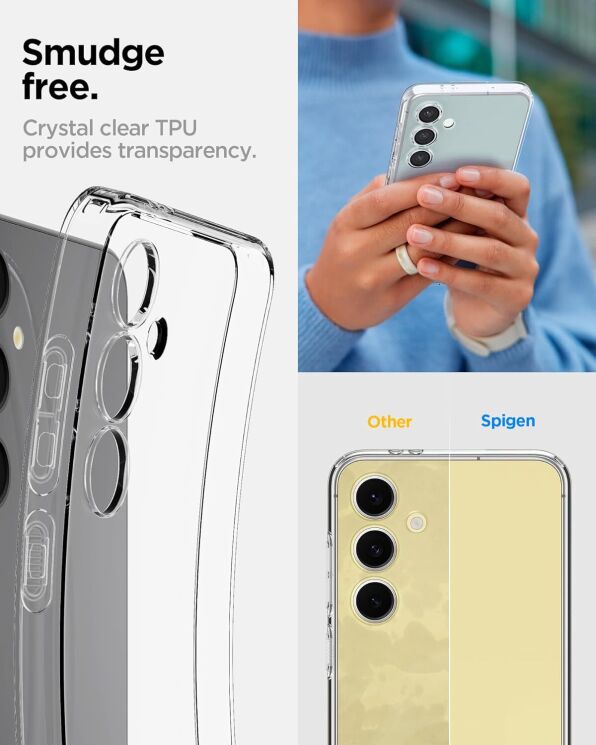Захисний чохол Spigen (SGP) Liquid Crystal для Samsung Galaxy S24 FE (S721) - Transparent: фото 13 з 16