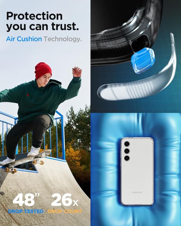 Захисний чохол Spigen (SGP) Liquid Crystal для Samsung Galaxy S24 FE (S721) - Transparent: фото 15 з 16