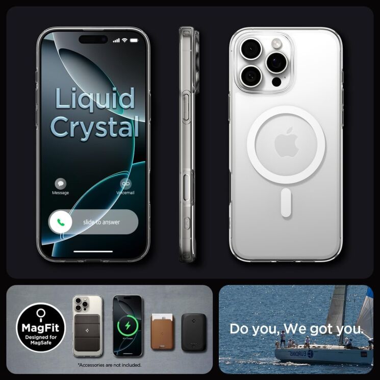 Защитный чехол Spigen (SGP) Liquid Crystal (MagFit) для Apple iPhone 16 Pro - White: фото 9 из 9