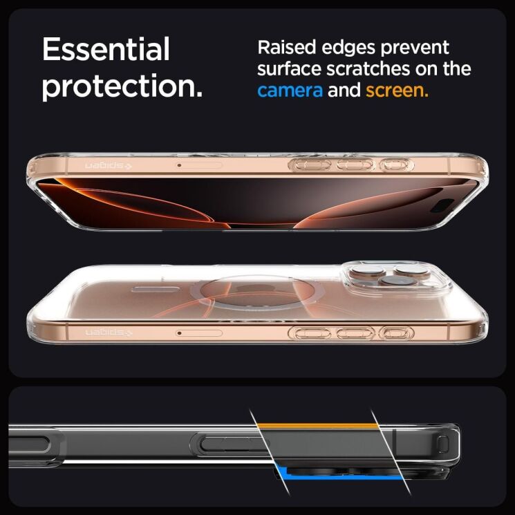 Защитный чехол Spigen (SGP) Liquid Crystal (MagFit) для Apple iPhone 16 Pro - White: фото 6 из 9