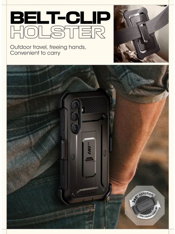 Защитный чехол Supcase Unicorn Beetle Pro Rugged Case 2 Set для Samsung Galaxy S25 Plus (S936) 843439156456 - Black: фото 10 из 12