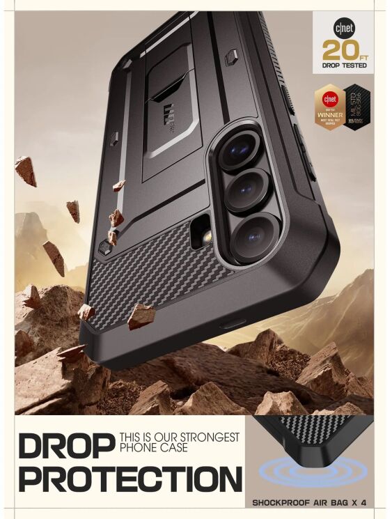 Защитный чехол Supcase Unicorn Beetle Pro Rugged Case 2 Set для Samsung Galaxy S25 Plus (S936) 843439156456 - Black: фото 6 из 12