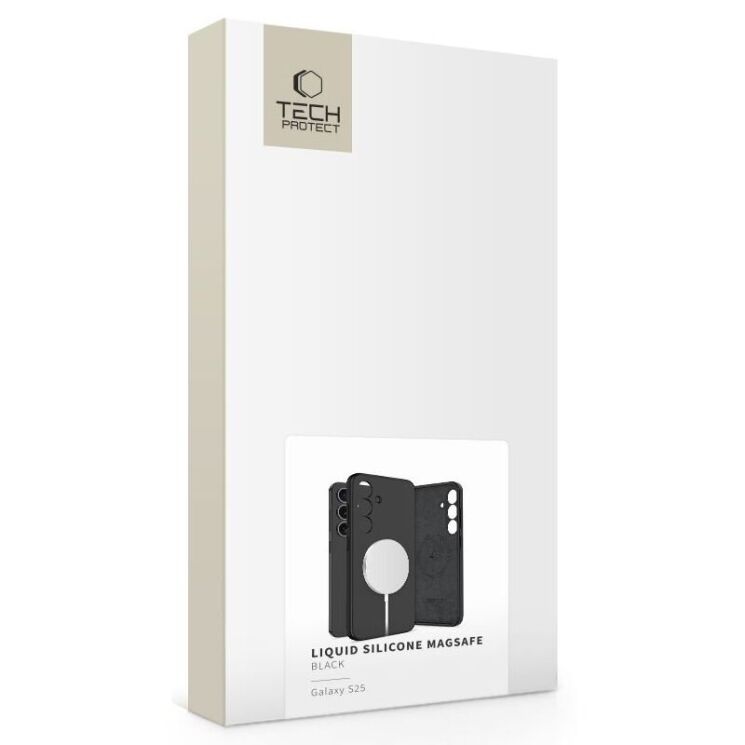 Защитный чехол Tech-Protect Liquid Silicone MagSafe для Samsung Galaxy S25 (S931) 5906302322183 - Black: фото 3 из 4
