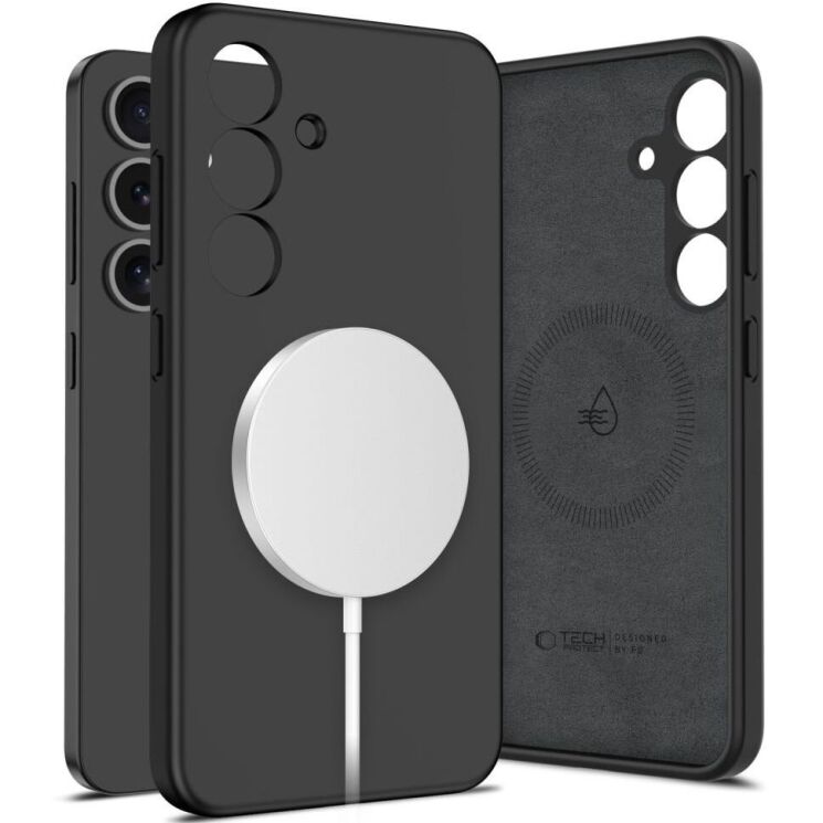 Защитный чехол Tech-Protect Liquid Silicone MagSafe для Samsung Galaxy S25 (S931) 5906302322183 - Black: фото 1 из 4