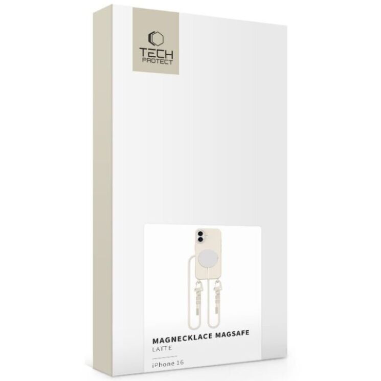 Защитный чехол Tech-Protect Magnecklace MagSafe для Apple iPhone 16 - Cosmic Latte: фото 3 из 6