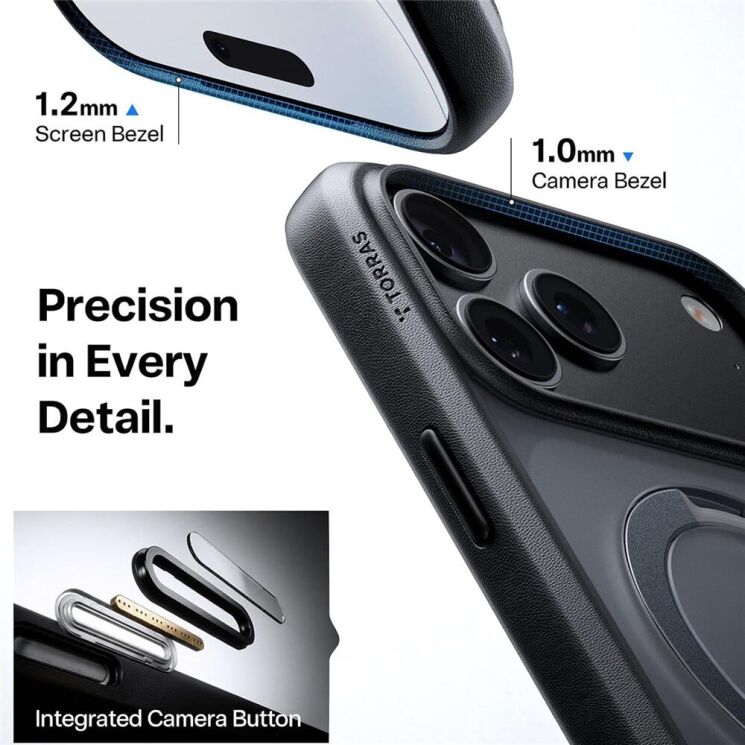 Защитный чехол TORRAS Ostand Q3 Spin (with MagSafe) для Apple iPhone 18 Pro - Transparent: фото 7 из 9