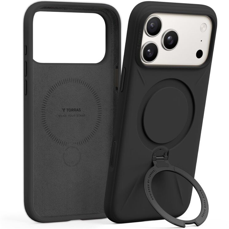 Захисний чохол TORRAS Ostand Spin Fusion для Apple iPhone 17 Pro - Black: фото 1 з 7