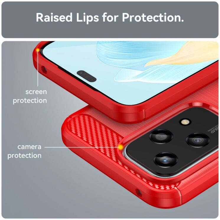 Защитный чехол UniCase Carbon для Honor 200 Lite - Red: фото 6 из 10