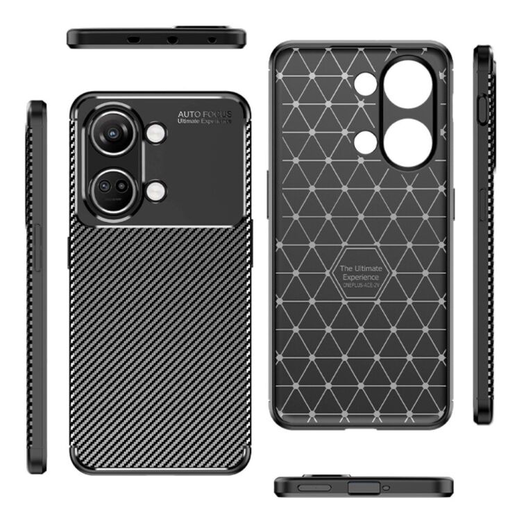 Защитный чехол UniCase Carbon для OnePlus Nord 3 / Ace 2V - Black: фото 3 из 8