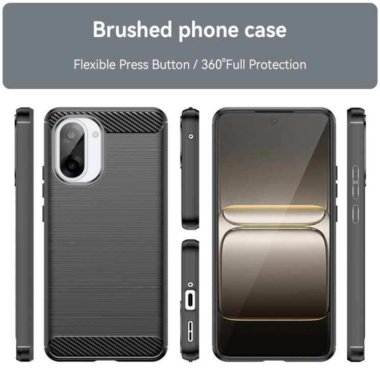Захисний чохол UniCase Carbon для OnePlus Nord CE 5 / Ace 5 Racing - Black: фото 3 з 8