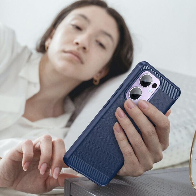 Защитный чехол UniCase Carbon для OPPO Reno 13 F/FS 5G - Black: фото 7 из 8
