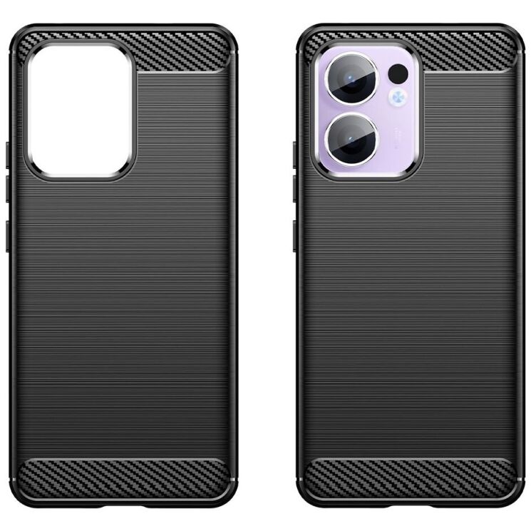 Защитный чехол UniCase Carbon для OPPO Reno 13 F/FS 5G - Black: фото 2 из 8