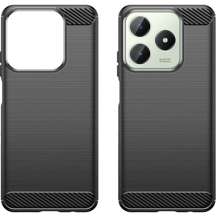 Защитный чехол UniCase Carbon для Realme C63 / C61 / Note 60x - Black: фото 2 из 10