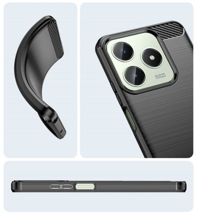 Защитный чехол UniCase Carbon для Realme C63 / C61 / Note 60x - Red: фото 10 из 10