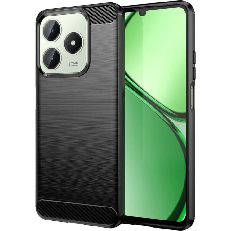 Защитный чехол UniCase Carbon для Realme C63 / C61 / Note 60x - Black: фото 1 из 10