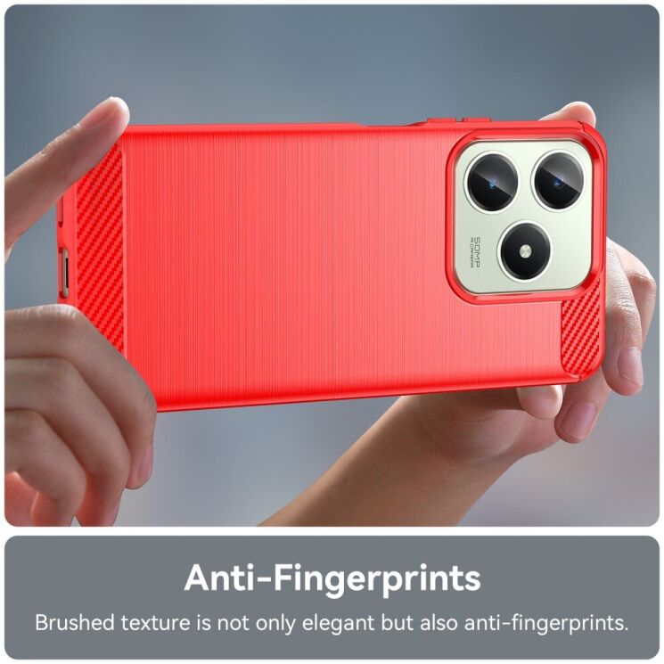 Защитный чехол UniCase Carbon для Realme C63 / C61 / Note 60x - Red: фото 6 из 10