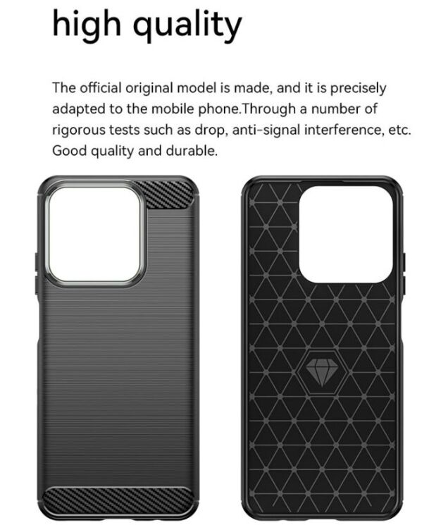 Защитный чехол UniCase Carbon для Realme C63 / C61 / Note 60x - Red: фото 9 из 10