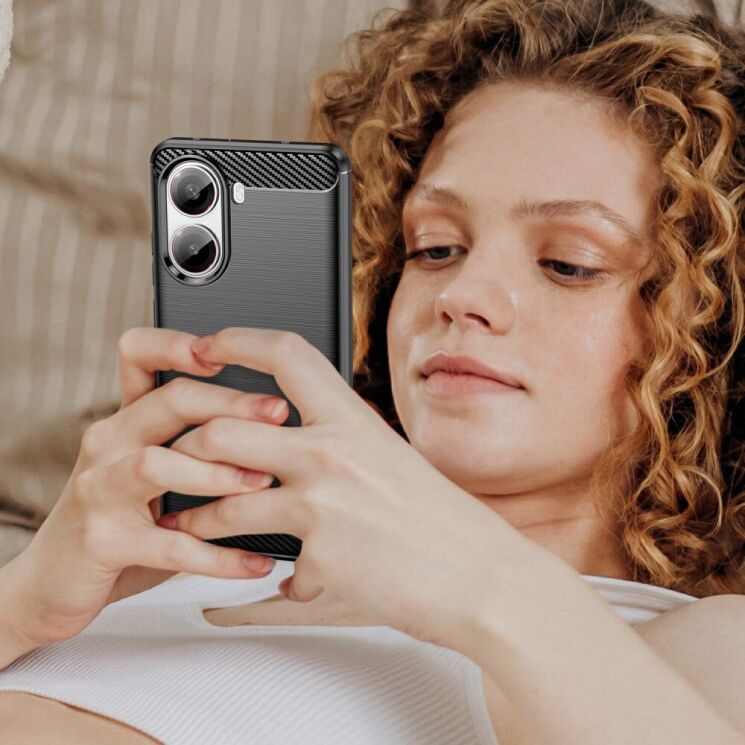 Защитный чехол UniCase Carbon для Xiaomi Poco X7 Pro - Black: фото 7 из 8