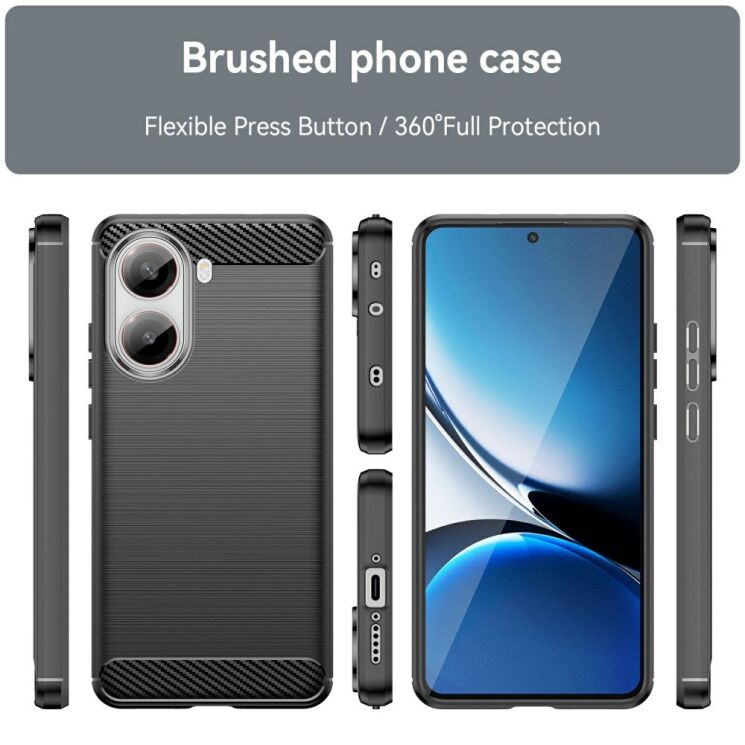 Защитный чехол UniCase Carbon для Xiaomi Poco X7 Pro - Black: фото 8 из 8