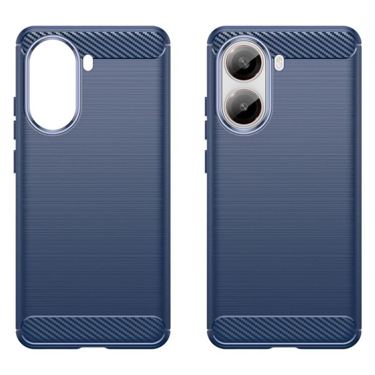 Защитный чехол UniCase Carbon для Xiaomi Poco X7 Pro - Blue: фото 2 из 8