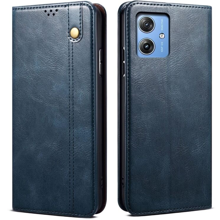 Защитный чехол UniCase Leather Wallet для Motorola G55 - Blue: фото 1 из 7