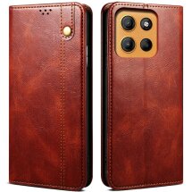 Защитный чехол UniCase Leather Wallet для Motorola Moto G15 - Brown: фото 1 из 7