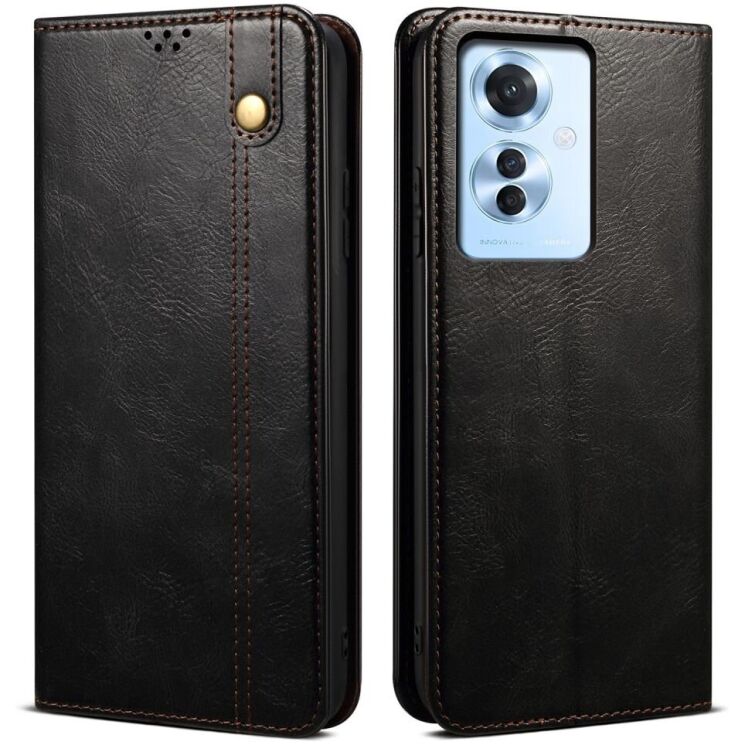 Защитный чехол UniCase Leather Wallet для OPPO Reno 11 F - Black: фото 1 из 6