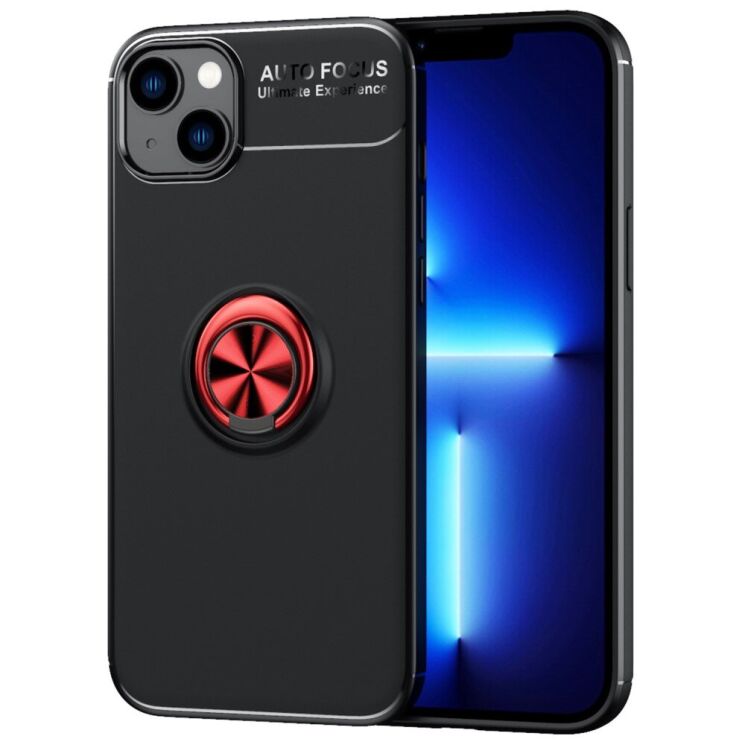 Защитный чехол UniCase Magnetic Ring для Apple iPhone 14 Plus - Black / Red: фото 1 из 14