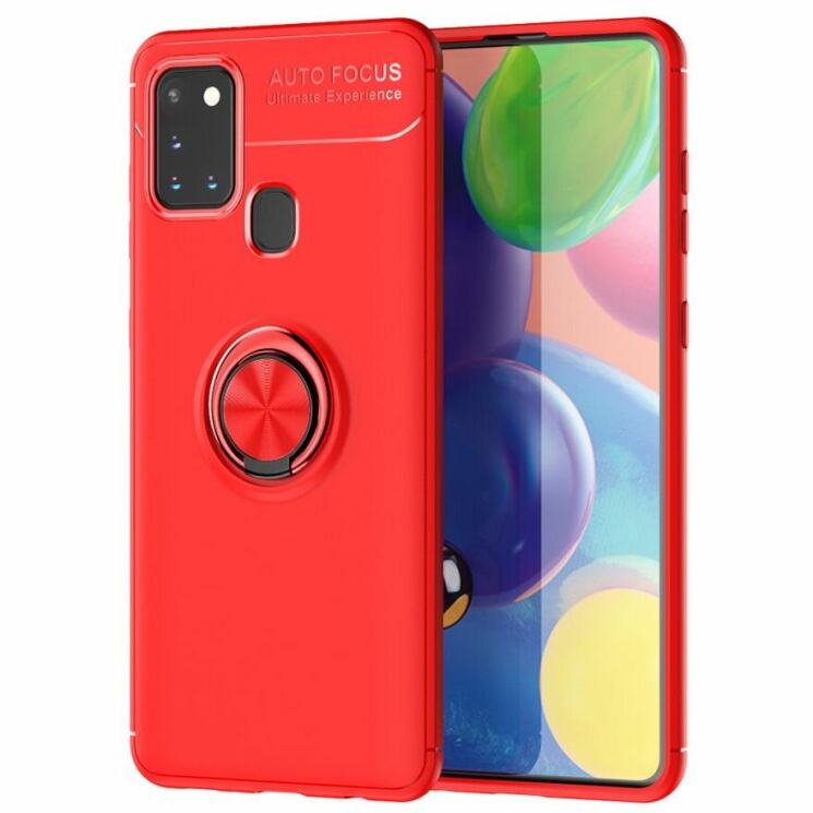 Чехол с магнитным кольцом UniCase Magnetic Ring для Samsung Galaxy A21s (A217) - Red: фото 1 из 9