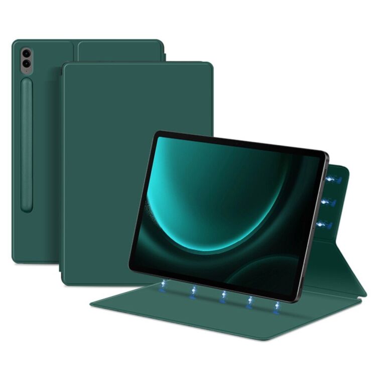 Защитный чехол UniCase Magnetic Stand для Samsung Galaxy Tab S9 FE Plus (X610/616) - Green: фото 2 из 6