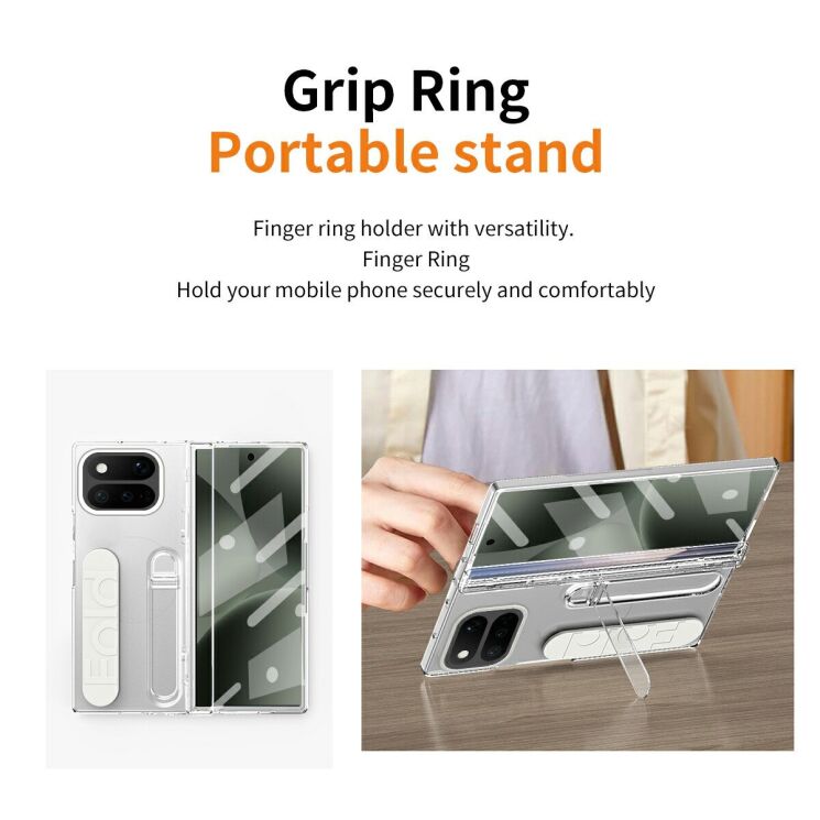 Защитный чехол UniCase Wrist Stand (FF) для Google Pixel 11 Pro Fold - Transparent: фото 6 из 7