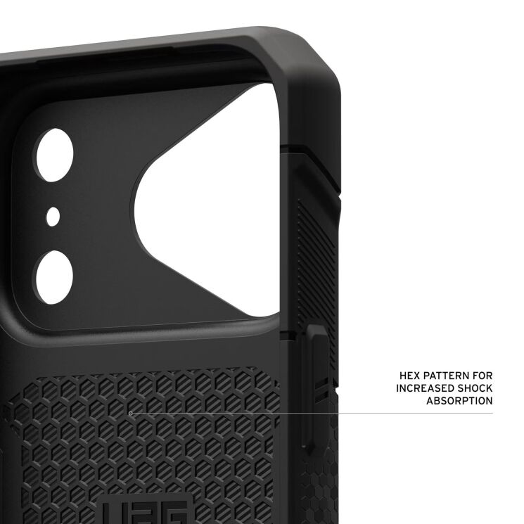 Защитный чехол URBAN ARMOR GEAR Monarch Pro Kevlar MagSafe для iPhone 18 Pro (114569113940) - Kevlar Black: фото 11 из 11