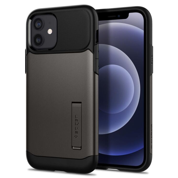 Защитный чехол Spigen (SGP) Slim Armor для Apple iPhone 12 / iPhone 12 Pro - Gunmetal: фото 2 из 2