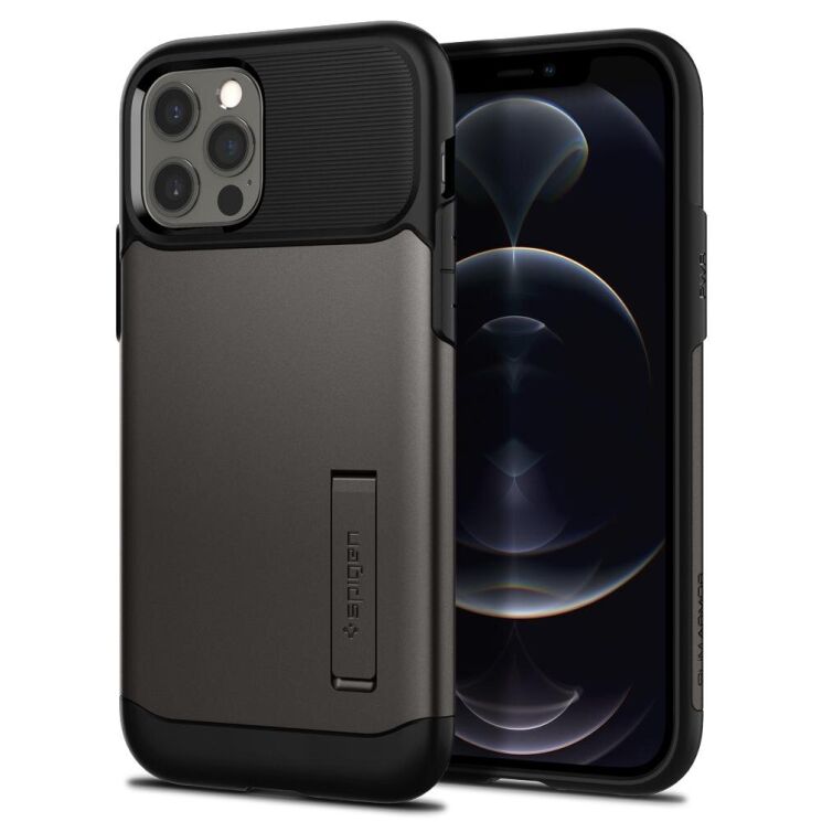 Защитный чехол Spigen (SGP) Slim Armor для Apple iPhone 12 / iPhone 12 Pro - Gunmetal: фото 1 из 2