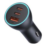 Автомобільний зарядний пристрій Baseus Golden Contactor Pro Triple Fast Charger (65W) CGJP010013 - Dark Gray (923252H)