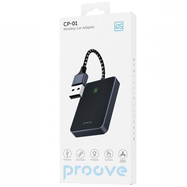 Беспроводной автомобильный адаптер Proove СP-01 (Wireless Apple CarPlay) - Black: фото 3 из 4