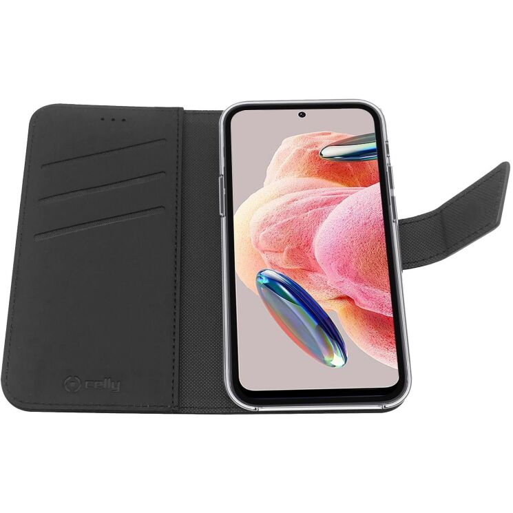 Чохол Celly Wallet Case для Xiaomi Redmi Note 12 (WALLY1039) - Black: фото 3 з 6