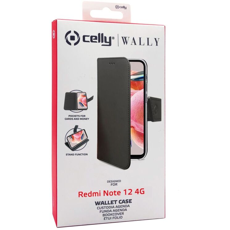 Чохол Celly Wallet Case для Xiaomi Redmi Note 12 (WALLY1039) - Black: фото 5 з 6