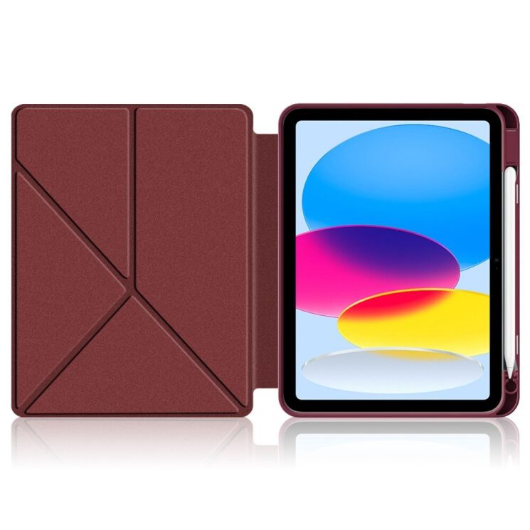 Чехол Deexe Origami Case для Apple iPad 10.9 (2022) / iPad 11 (2025) - Wine Red: фото 2 из 8